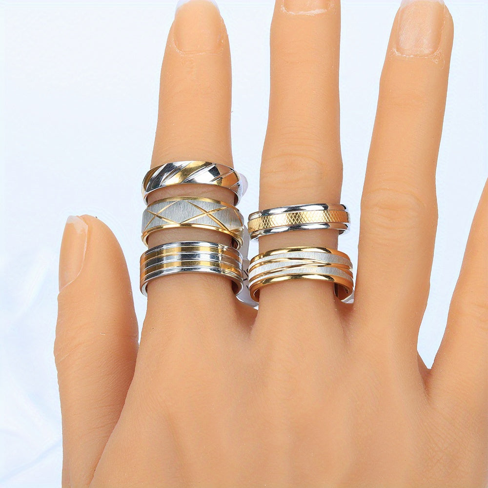 New Waterproof And Sweat-proof High-quality Two-color Stainless Steel Ring