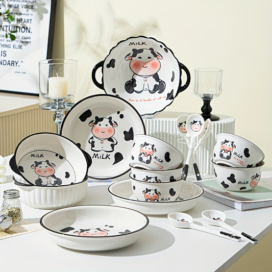 Set Ceramică cu Motive de Vaca