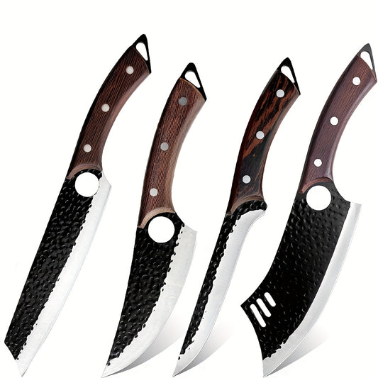 Set 4 Cuțite Forjate Manual – Stil Viking