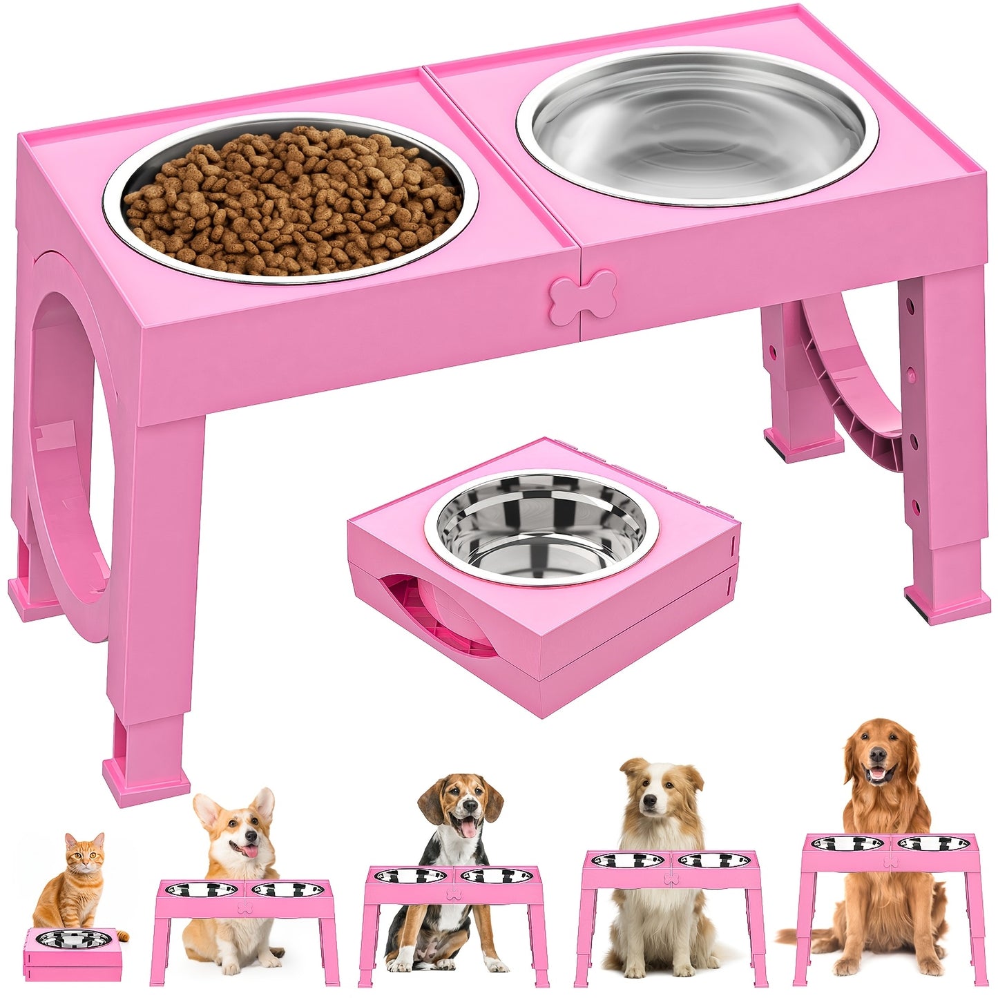 1 Set Elevated Dog Bowls
