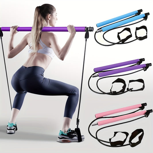 1pc Pilates Bar Kit with Colorful Resistance Bands