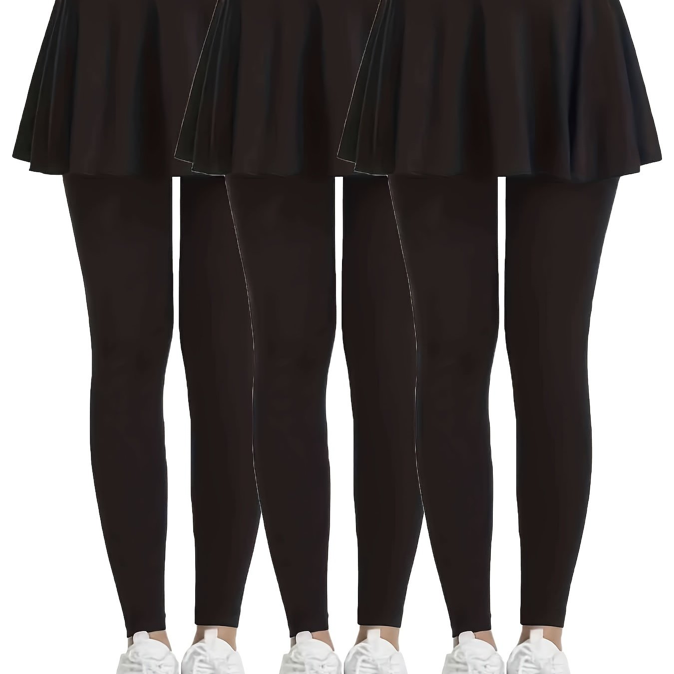 3pcs High-Waist Skort Leggings for Women