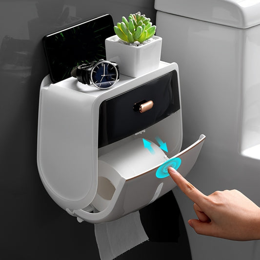Large Capacity Double-Layer Toilet Paper Holder