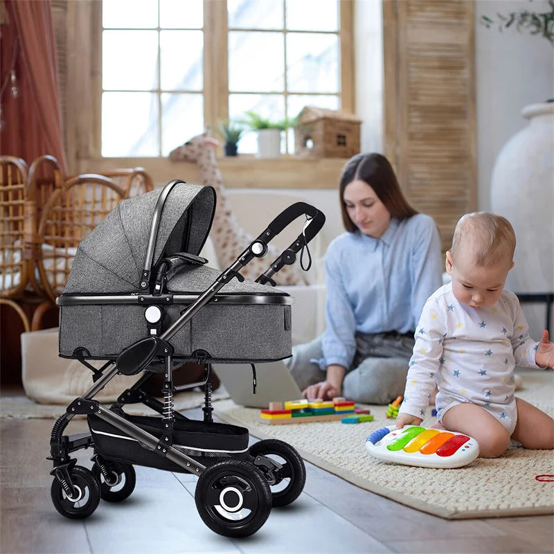 Luxury baby stroller, shock-absorbing