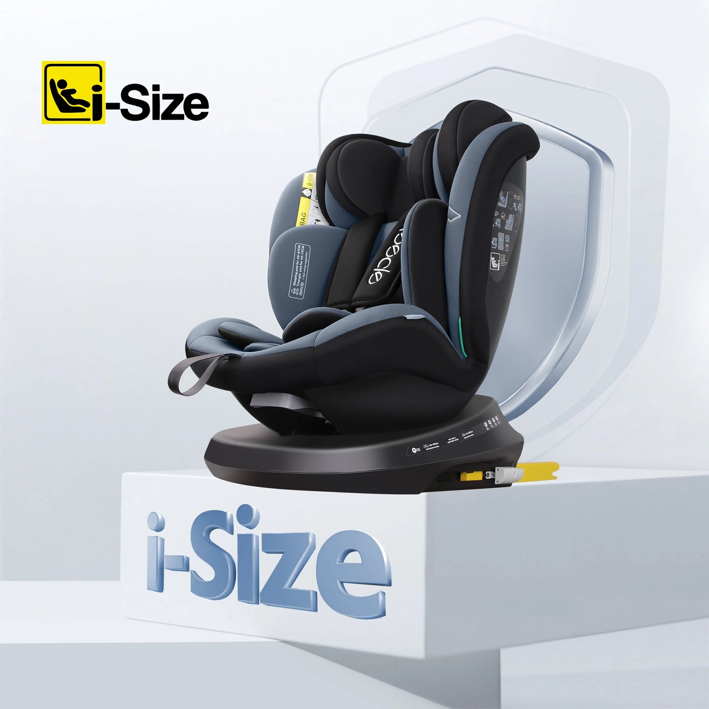 I-Size Child Car Seat, 360 Free Swivel, Suitable for Child Aged 0-12 Years (40-150cm)