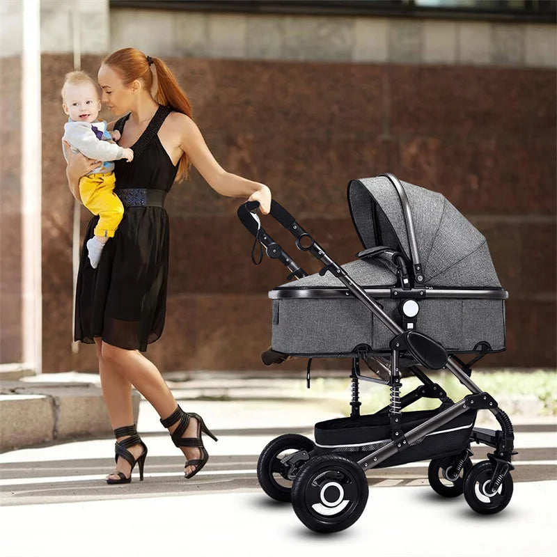 Luxury baby stroller, shock-absorbing