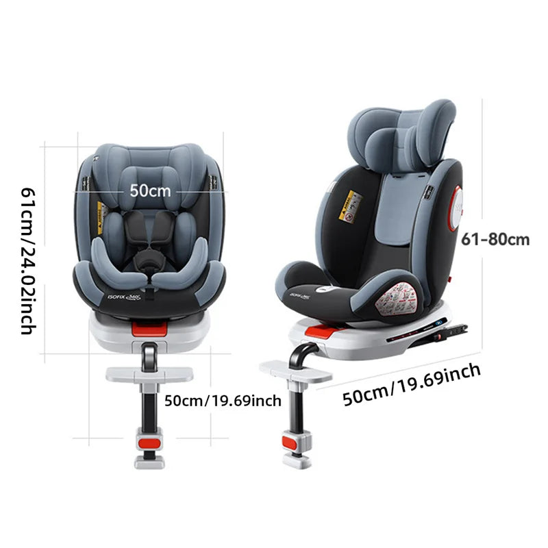 Child Seat 360-degree rotating, removable and adjustable for children 1-12 years old