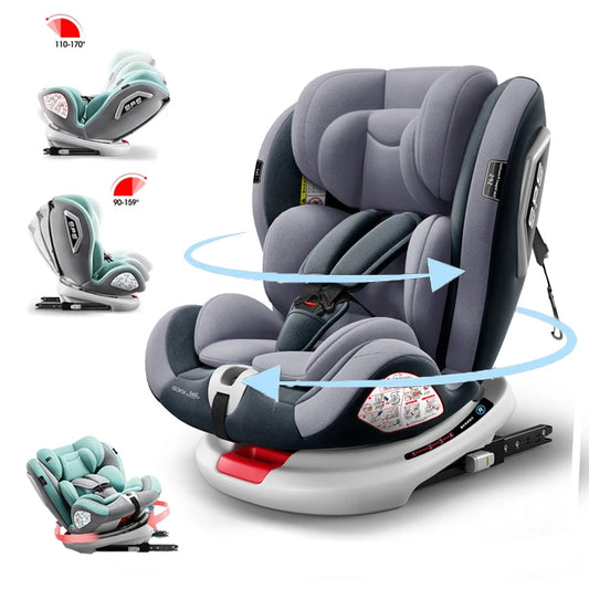 Child Seat 360-degree rotating, removable and adjustable for children 1-12 years old