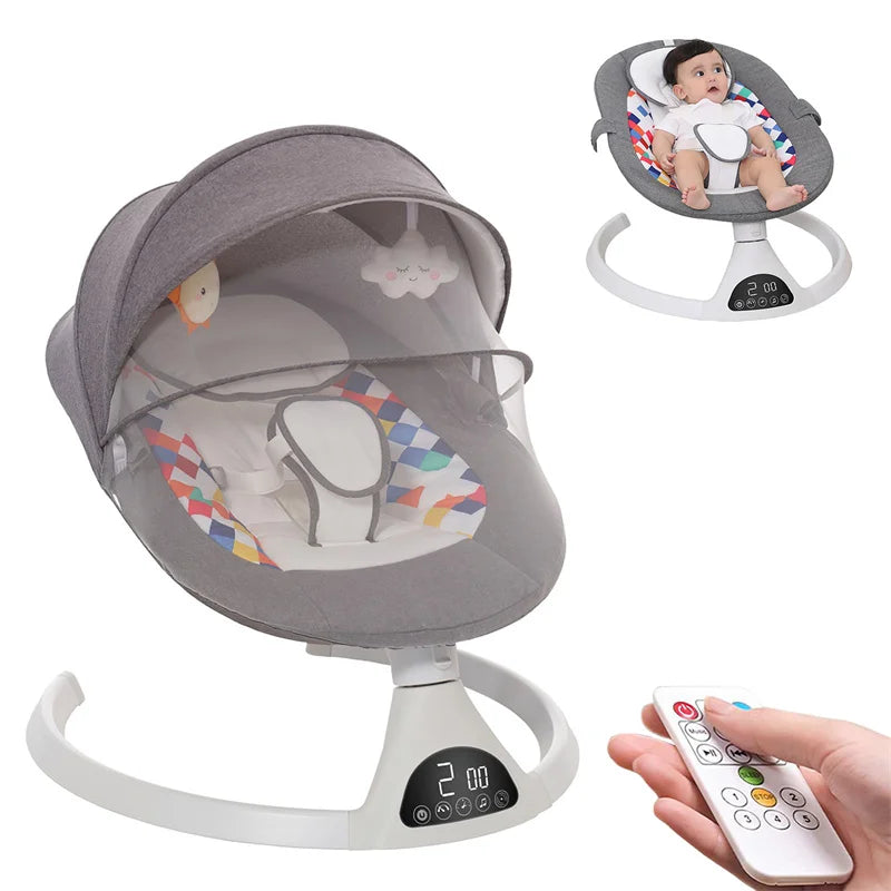 Multi functional baby rocking chair electric swing with automatic connection and adjustable remote control Bluetooth