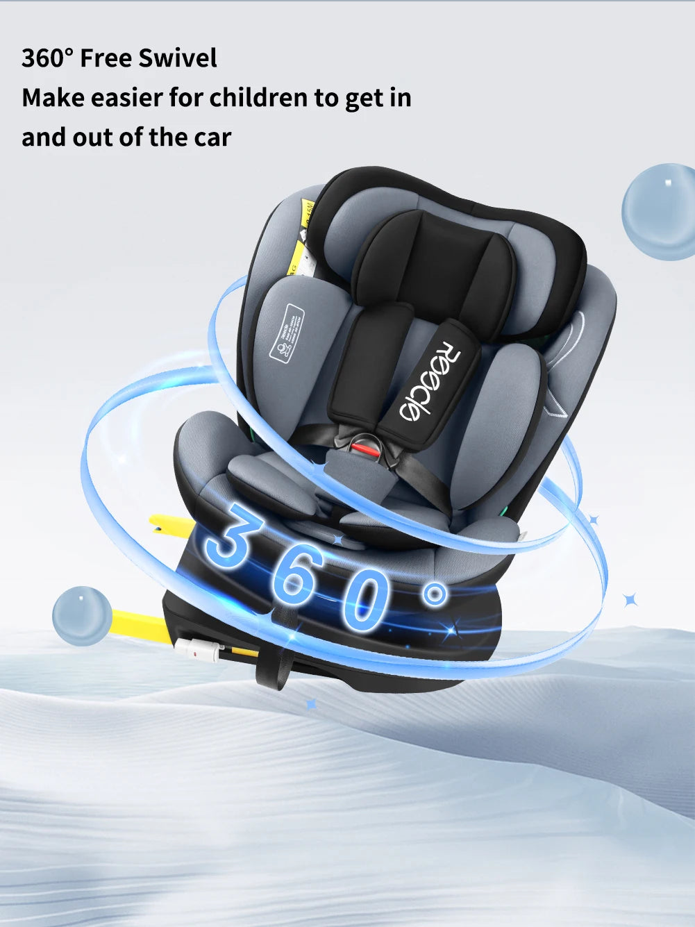 360 Swivel Baby Car Seat with ISOFIX, 40-150cm (Group 0+ 1/2/3, 0-36 kg)