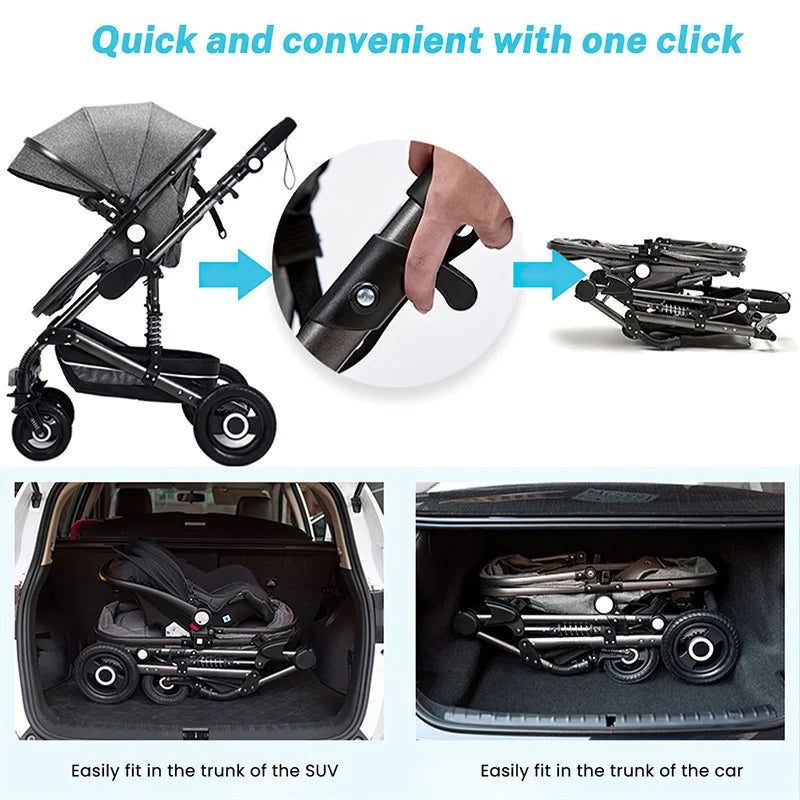 Luxury baby stroller, shock-absorbing