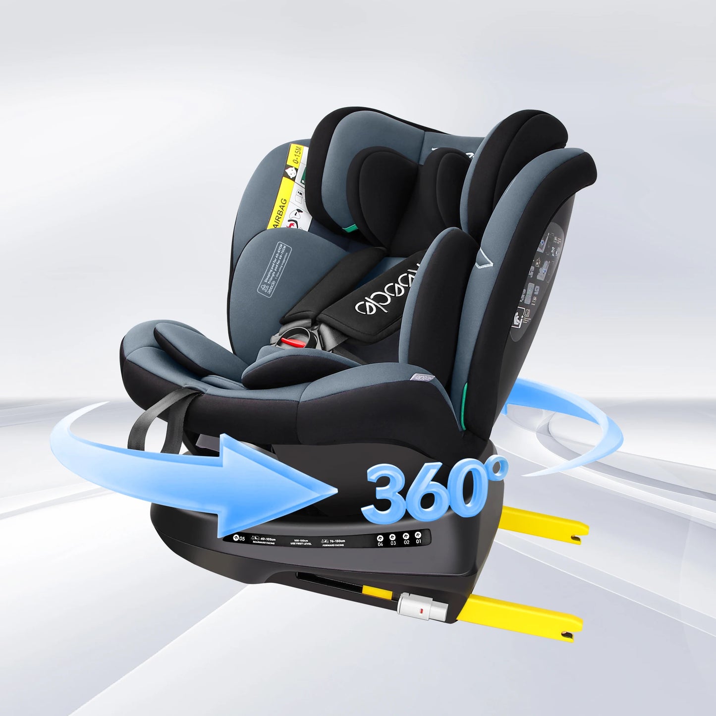 I-Size Child Car Seat, 360 Free Swivel, Suitable for Child Aged 0-12 Years (40-150cm)