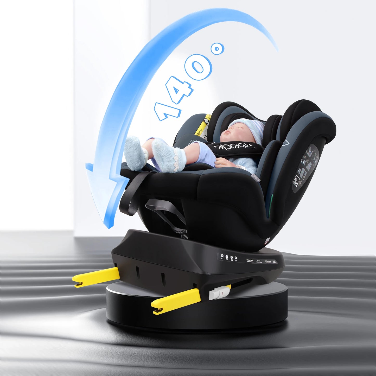 360 Swivel Baby Car Seat with ISOFIX, 40-150cm (Group 0+ 1/2/3, 0-36 kg)