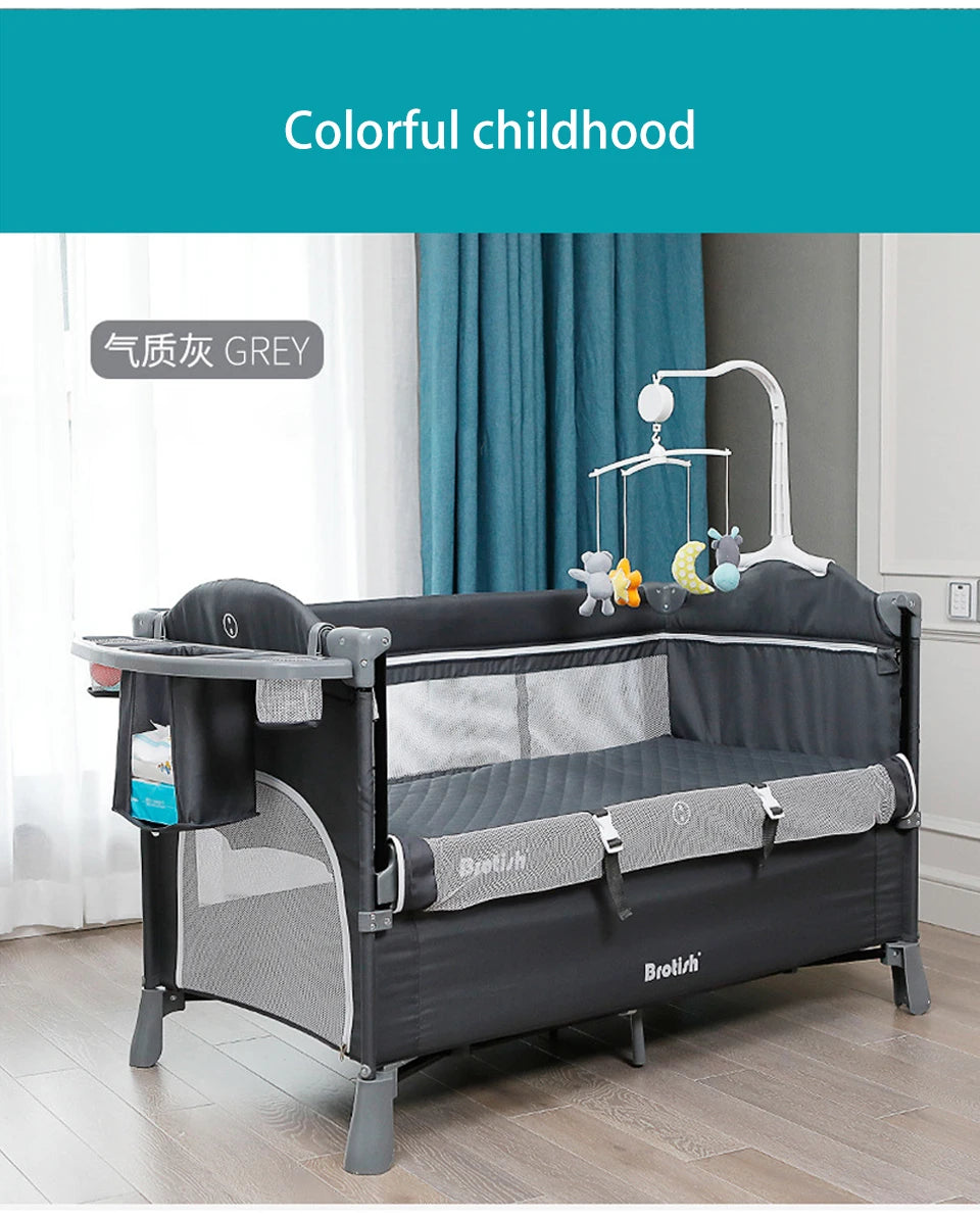 Portable Cribs for Baby with Diaper Table