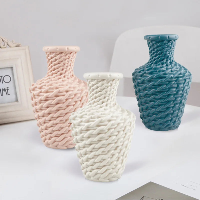 Plastic Flower Vases Home Decor