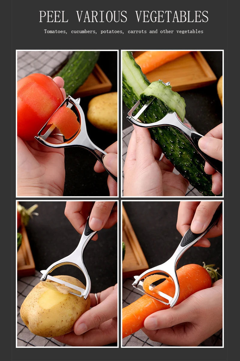 2pc Stainless Steel Multi-function Vegetable Peeler