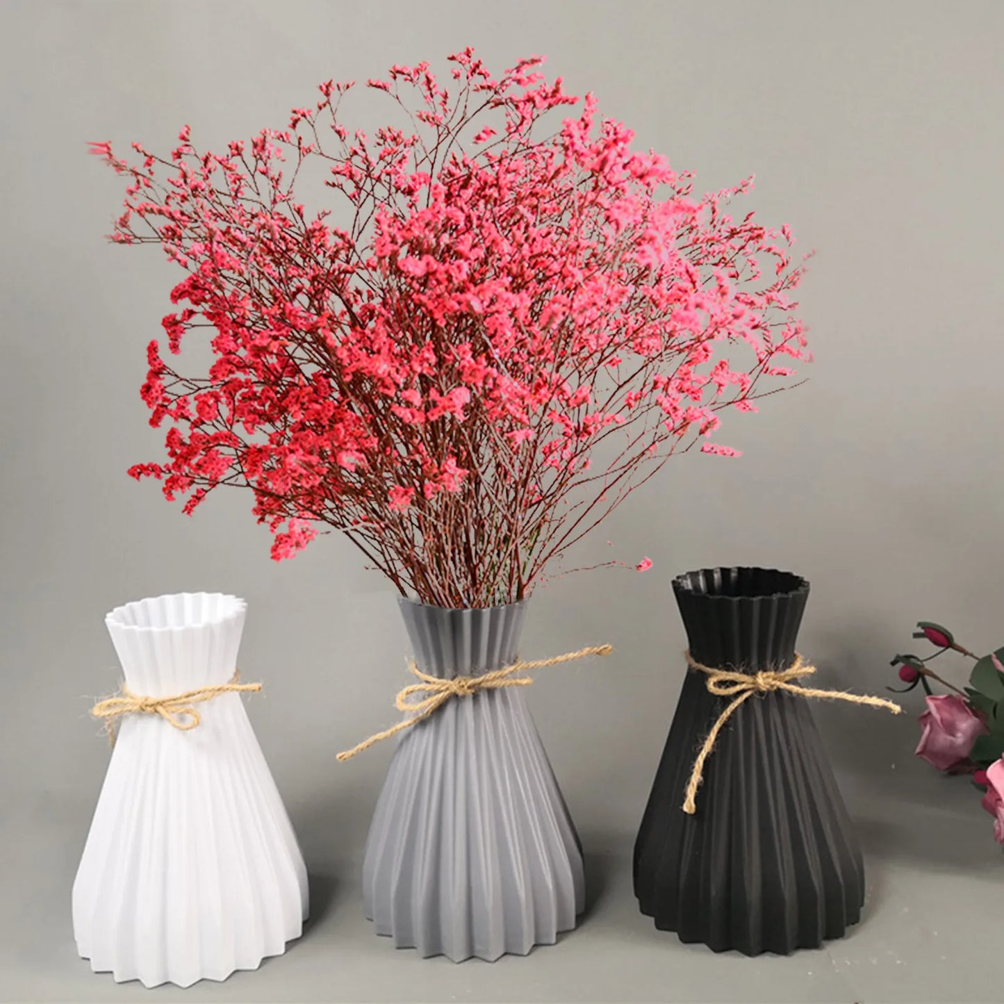 Plastic Flower Vases Home Decor