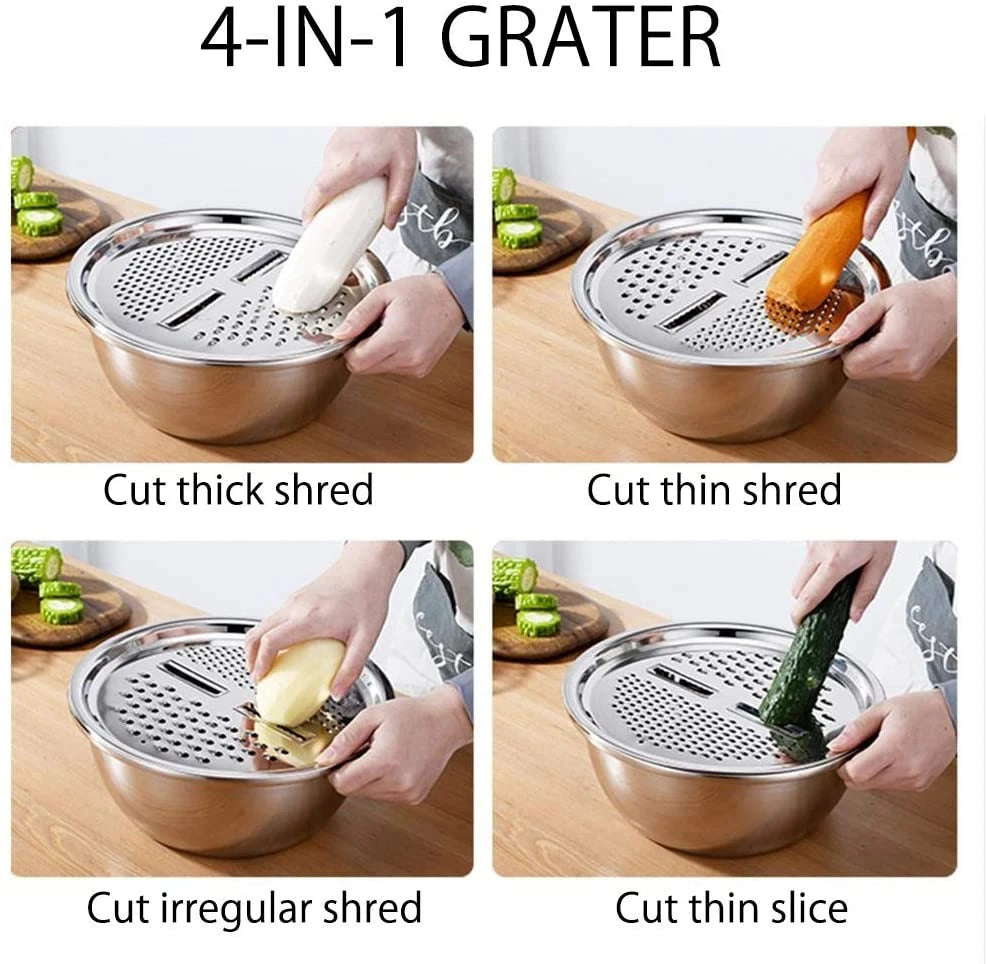 3 In 1 Vegetable Slicer Cutter Drain Baske