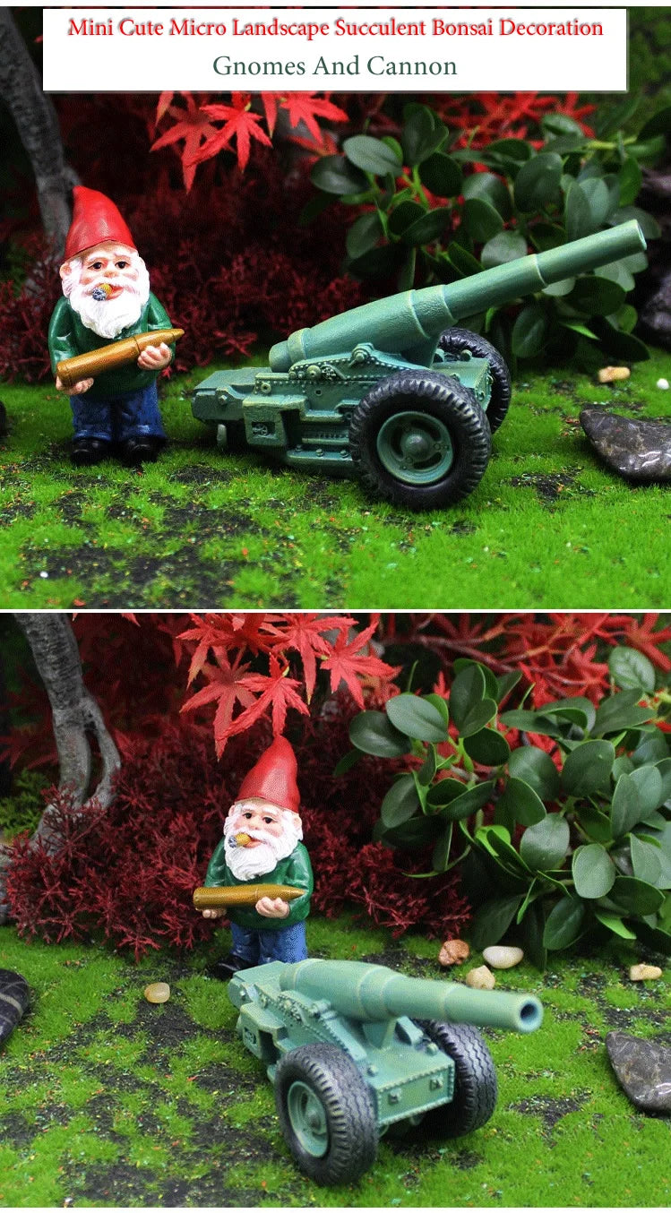 2pcs/Set Mini Funny Cute Gnome Statue