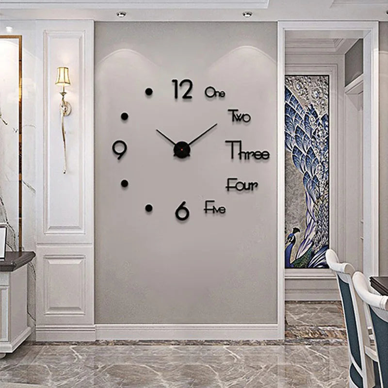 3D Large Wall Clock Quartz