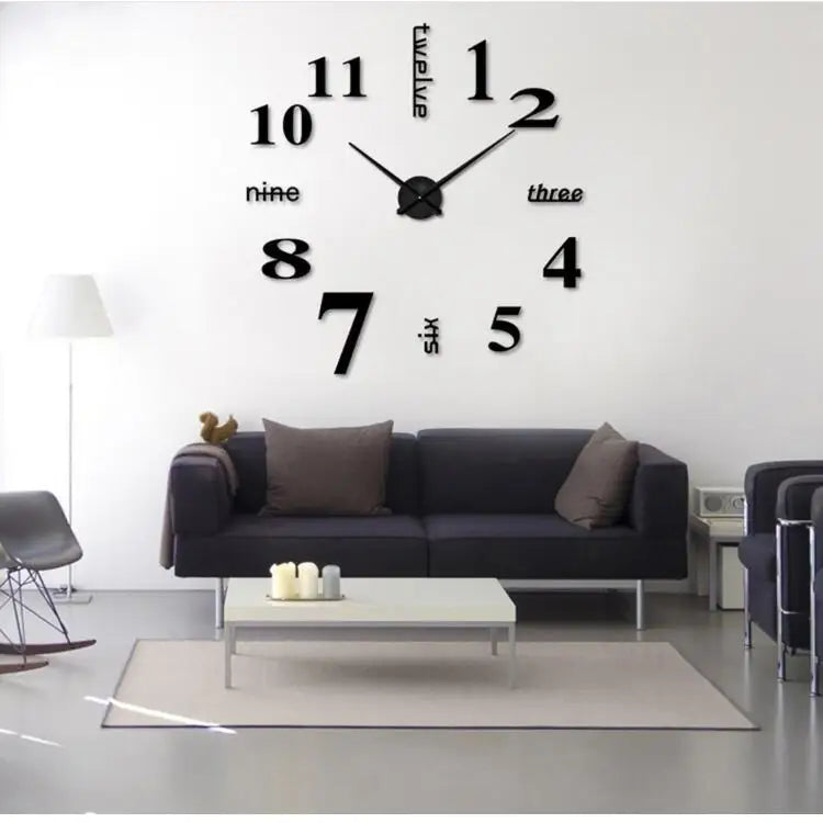 Large Wall Clock Quartz 3D