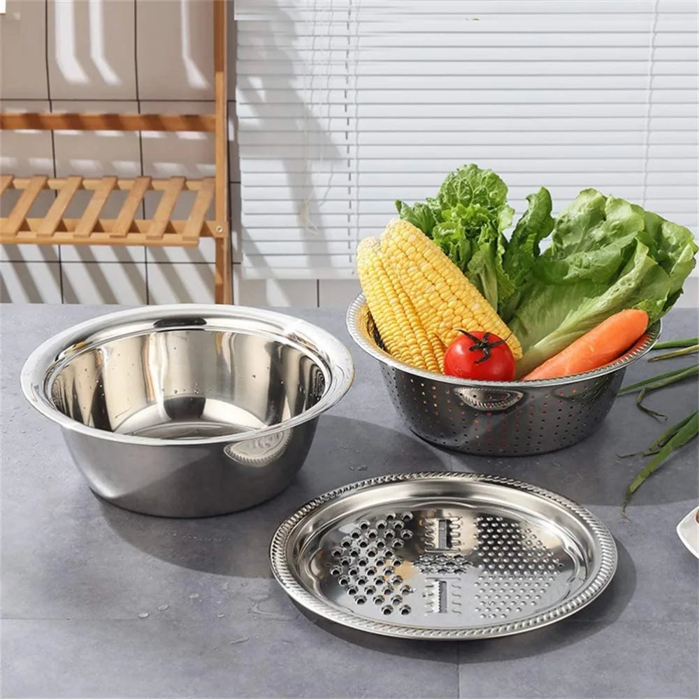 3 In 1 Vegetable Slicer Cutter Drain Baske