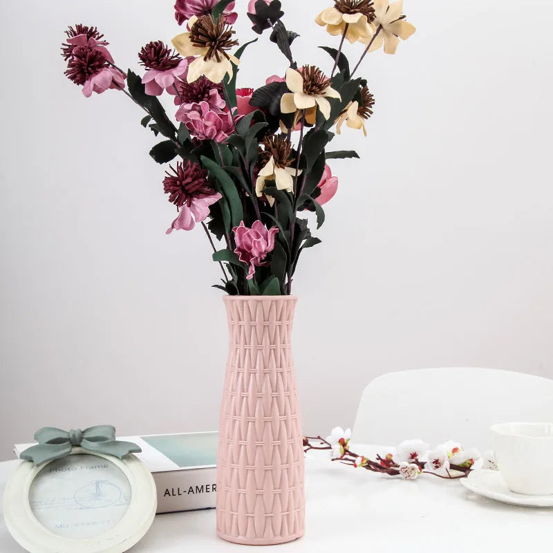 Plastic Flower Vases Home Decor