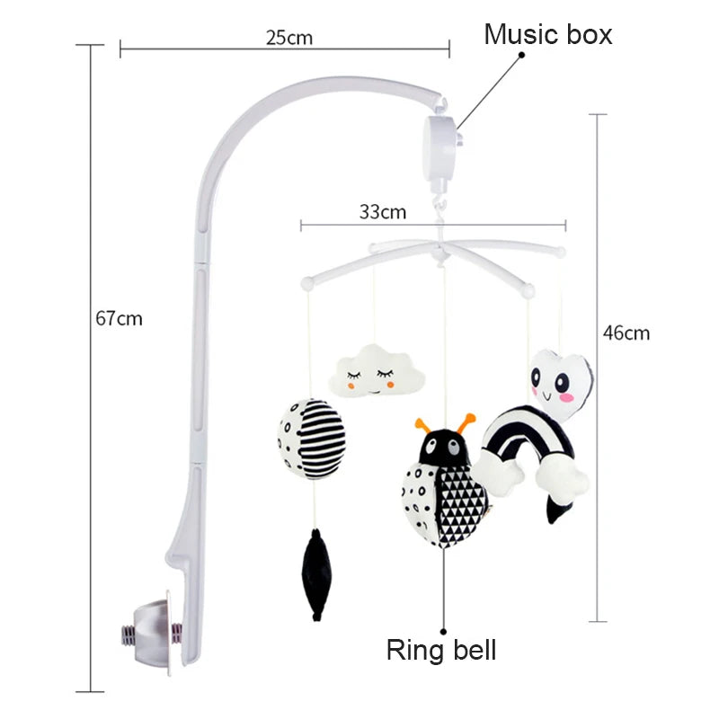 Animal Music Box Black and White Bed Bell Toy