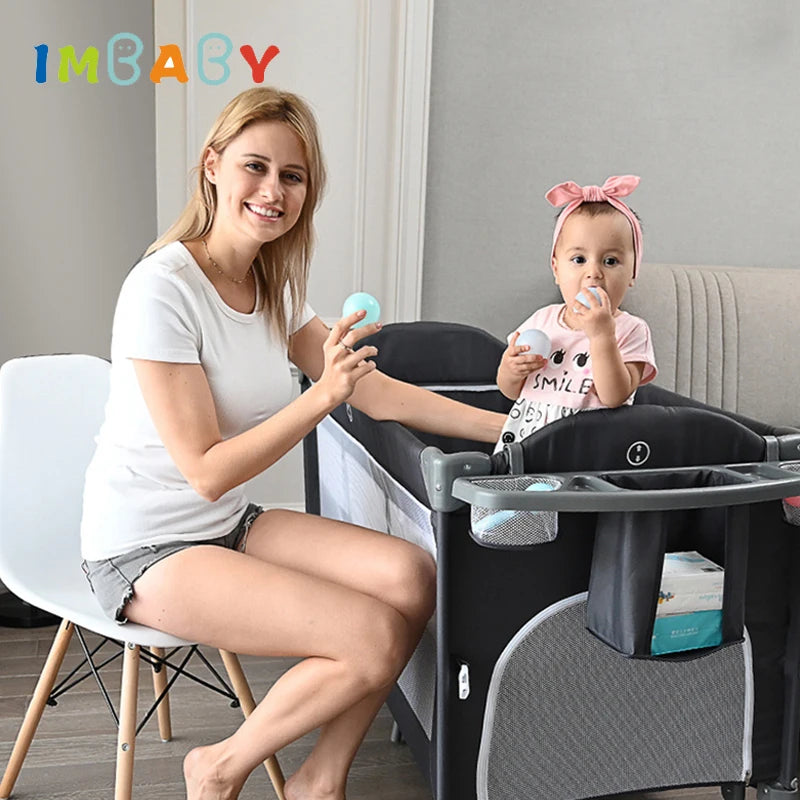 Portable Cribs for Baby with Diaper Table