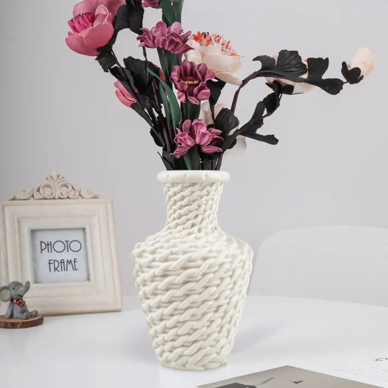 Plastic Flower Vases Home Decor