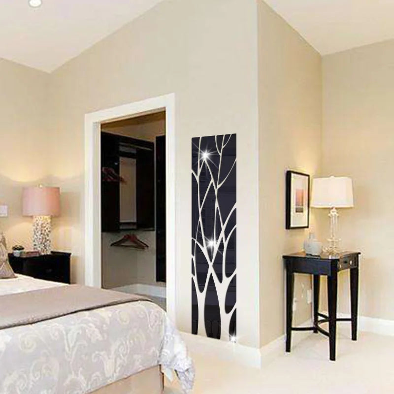 3D Mirror Wall Sticker Tree