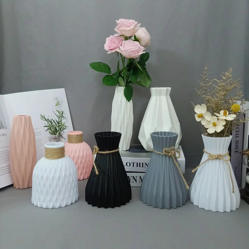 Plastic Flower Vases Home Decor