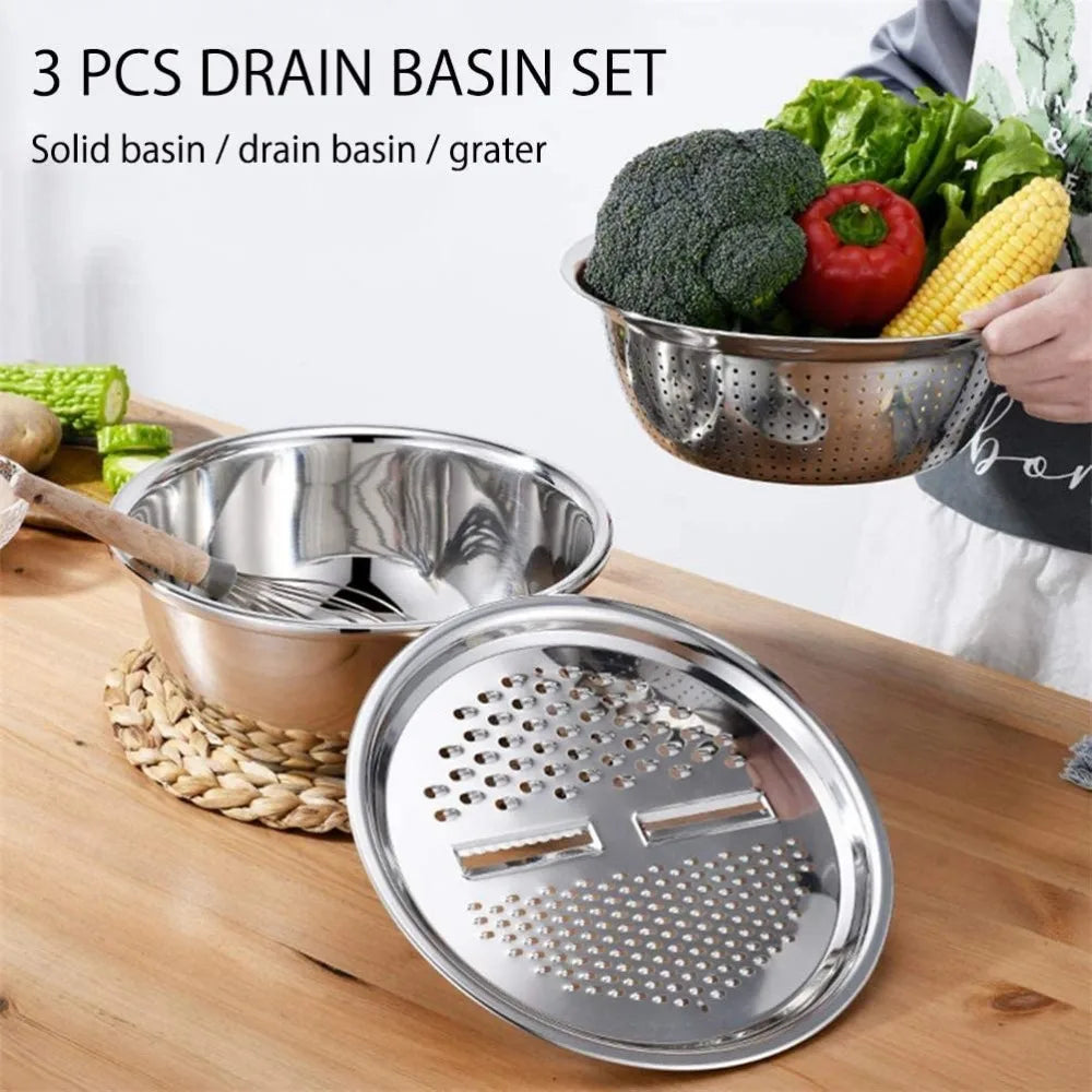 3 In 1 Vegetable Slicer Cutter Drain Baske