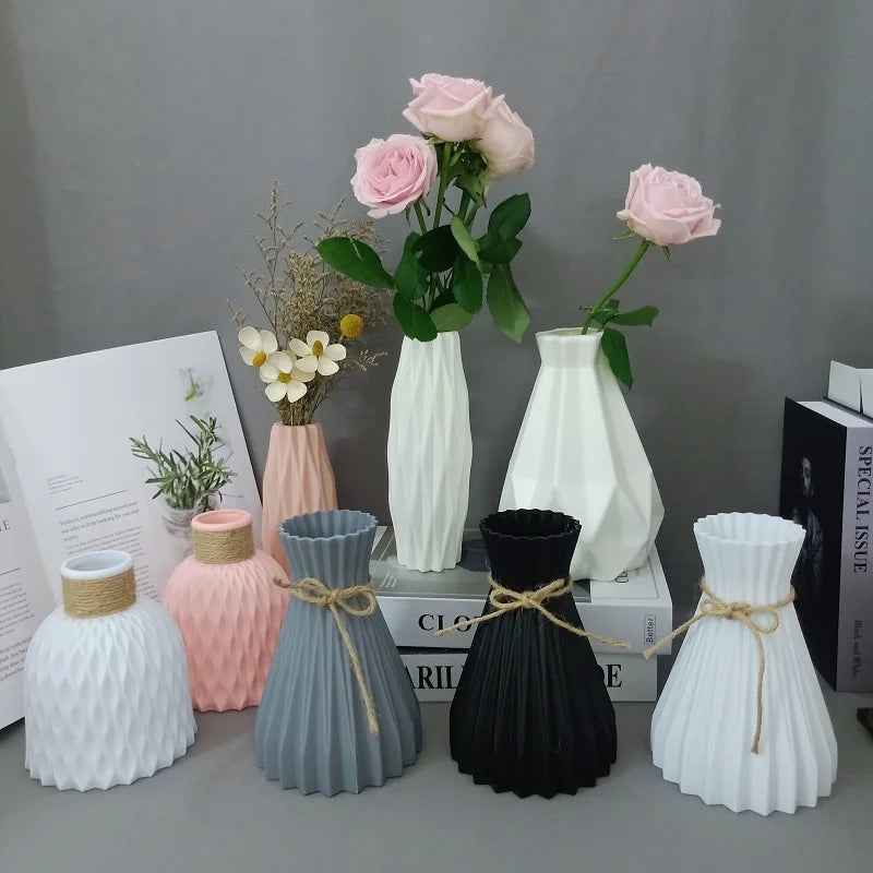 Plastic Flower Vases Home Decor