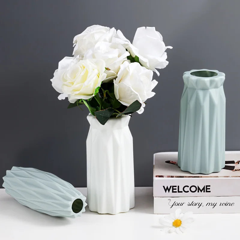 Plastic Flower Vases Home Decor