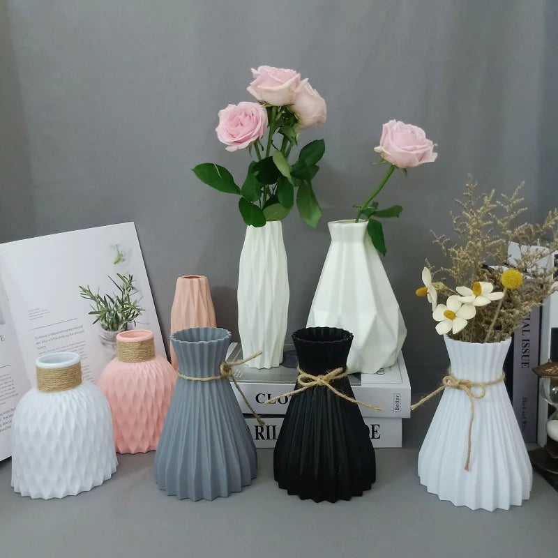 Plastic Flower Vases Home Decor