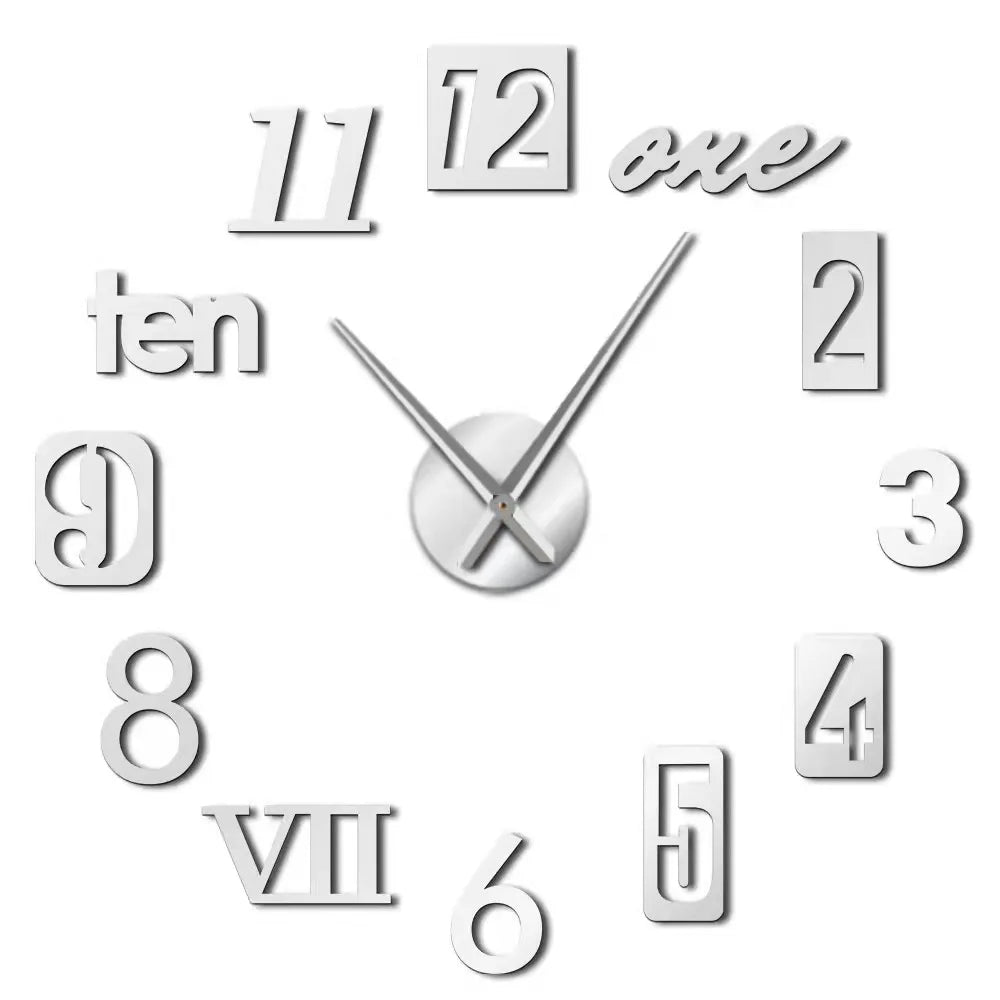 Large Wall Clock Quartz 3D