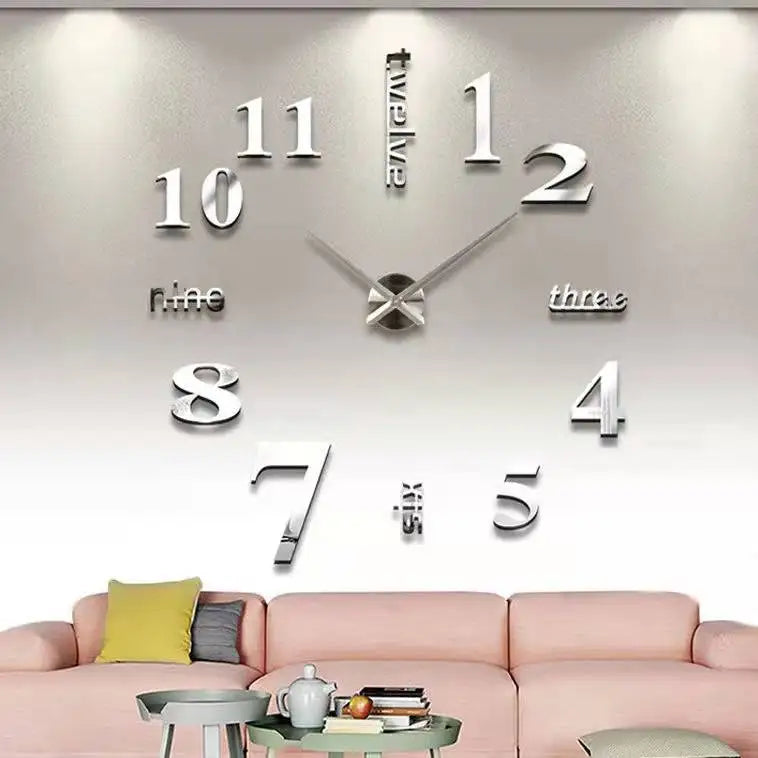 Large Wall Clock Quartz 3D