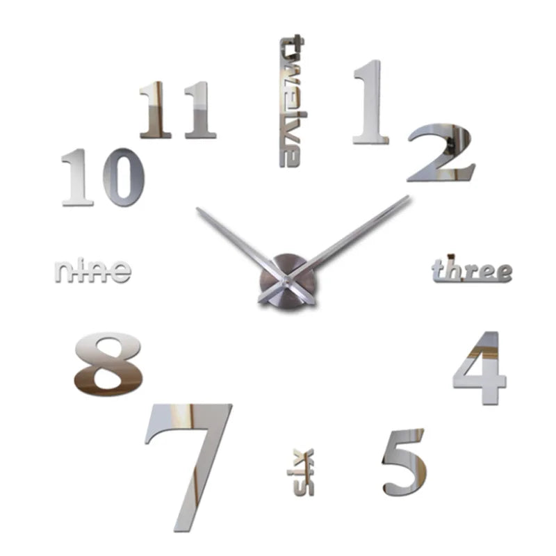 Large Wall Clock Quartz 3D