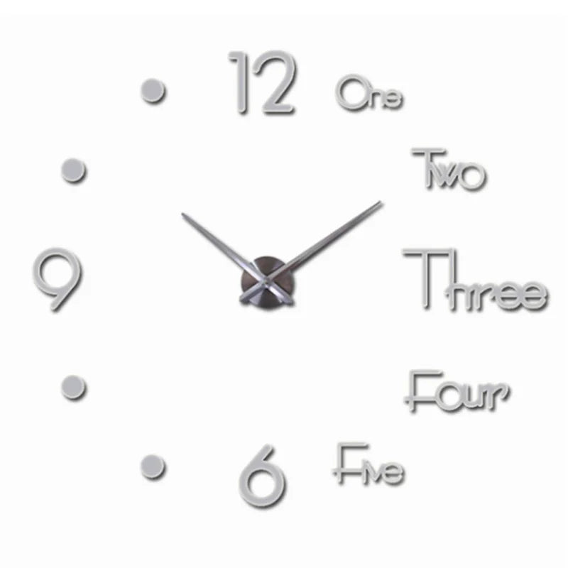 Large Wall Clock Quartz 3D