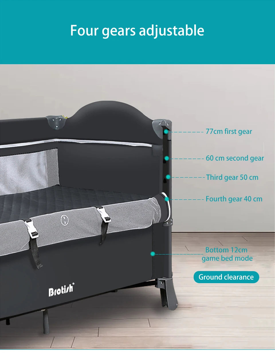 Portable Cribs for Baby with Diaper Table