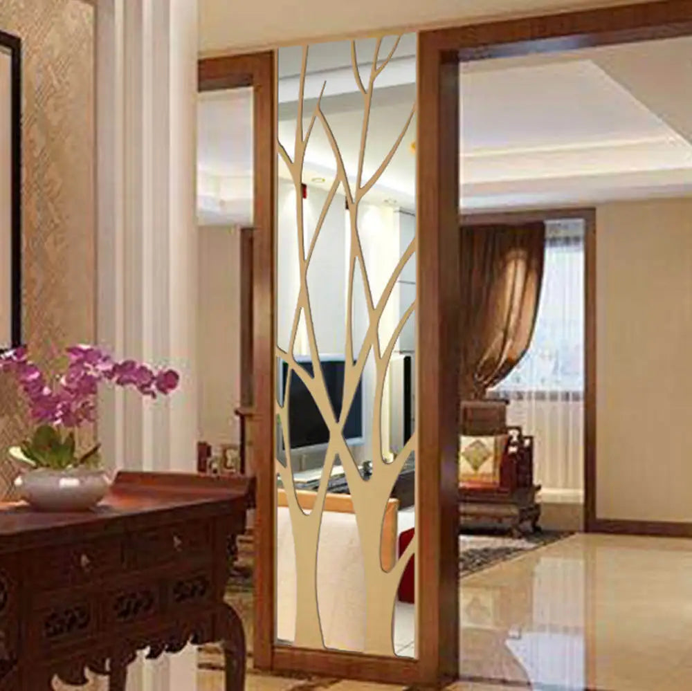 3D Mirror Wall Sticker Tree