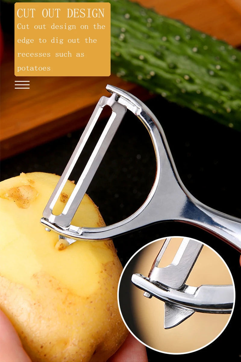 2pc Stainless Steel Multi-function Vegetable Peeler