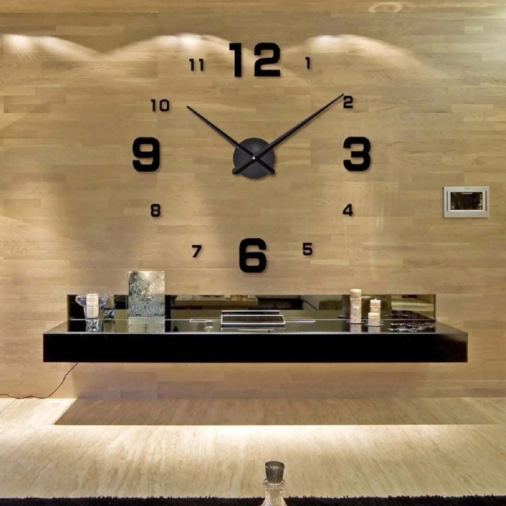 3D Large Wall Clock Quartz