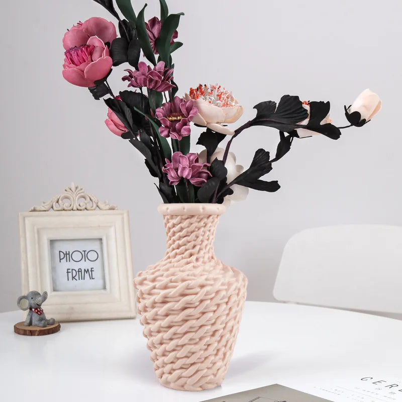 Plastic Flower Vases Home Decor