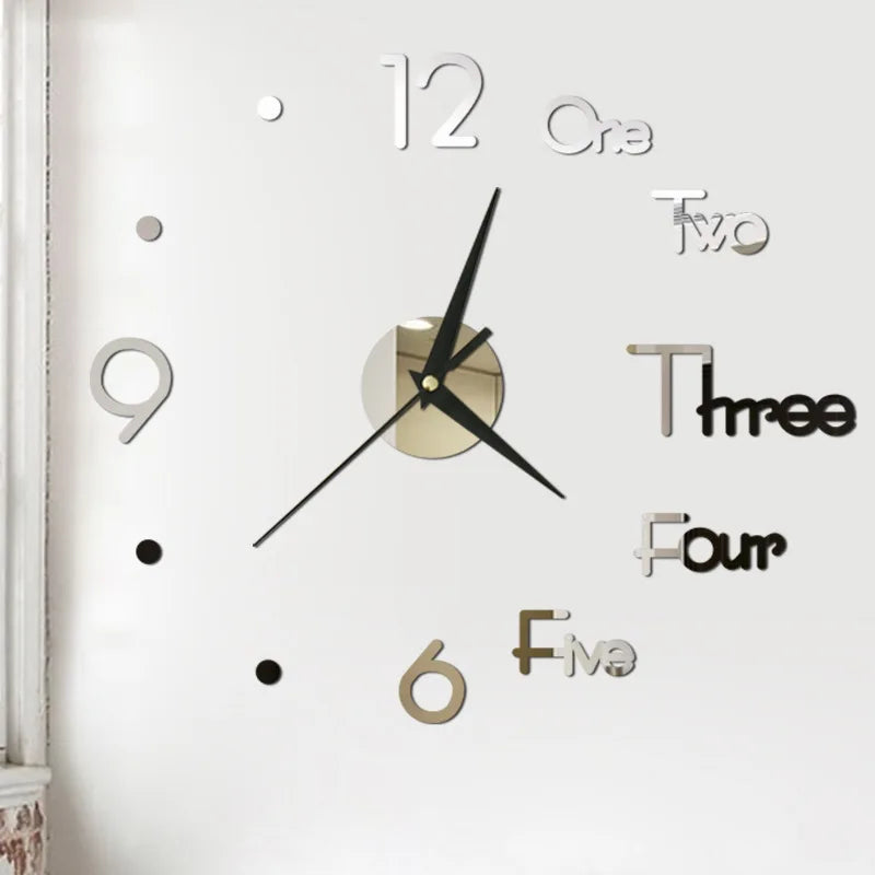 3D Large Wall Clock Quartz