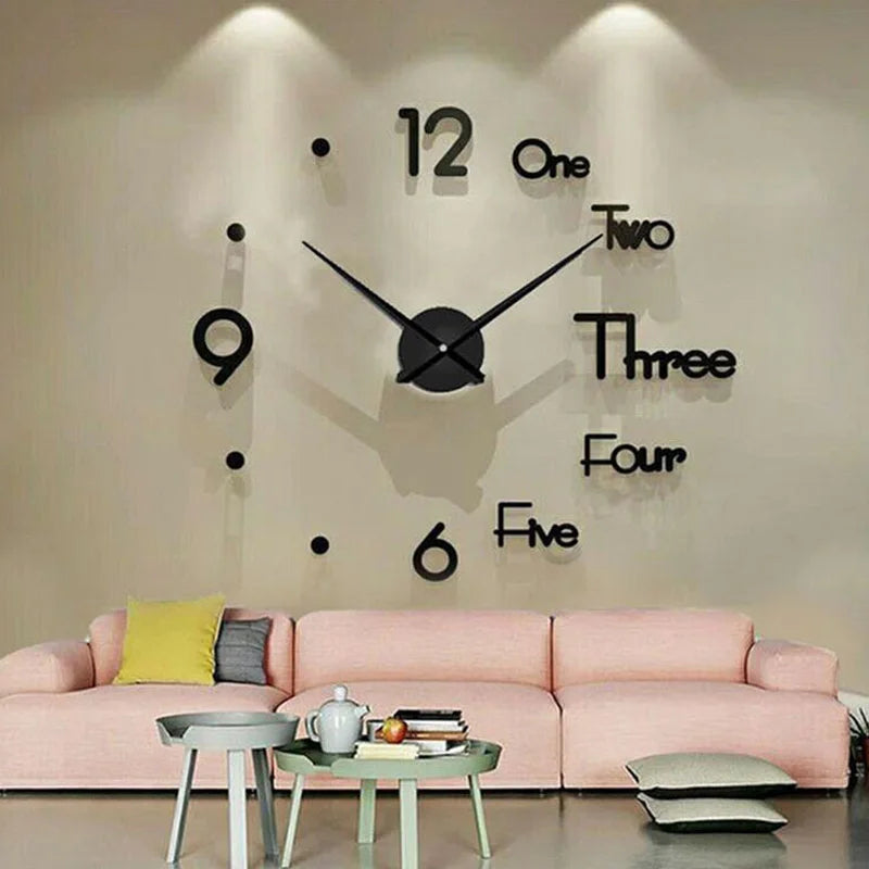 3D Large Wall Clock Quartz