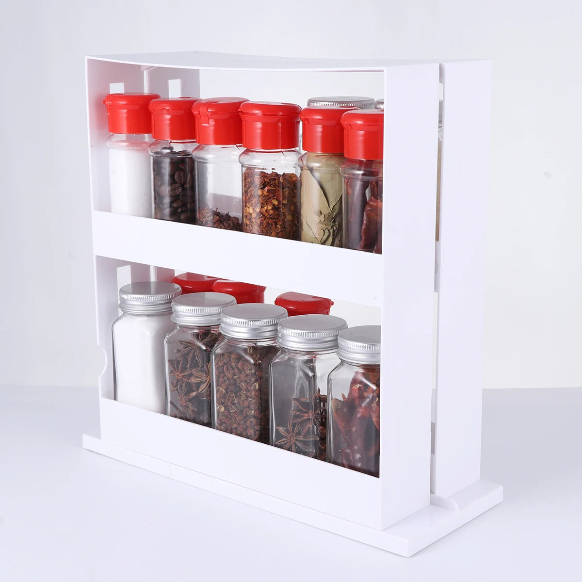 2 Layer Storage Kitchen Rotating Organize