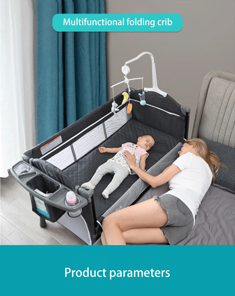 Portable Cribs for Baby with Diaper Table