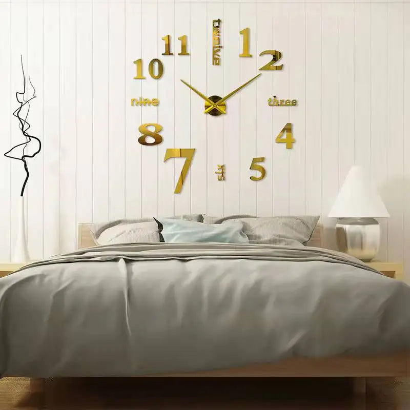 Large Wall Clock Quartz 3D